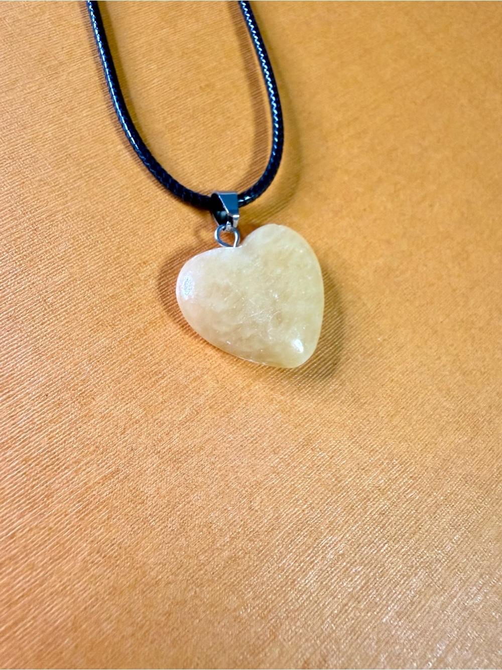 Heart-Shaped Yellow Stone Pendant Necklace